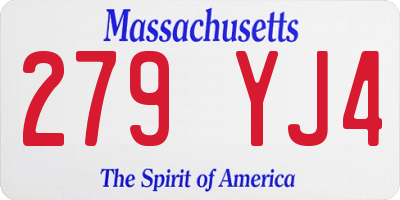 MA license plate 279YJ4