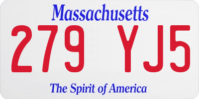 MA license plate 279YJ5