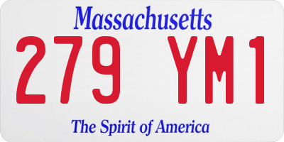 MA license plate 279YM1