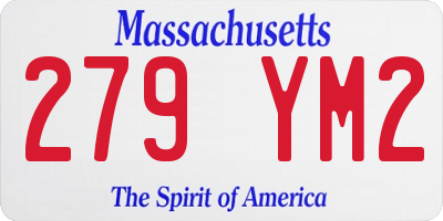 MA license plate 279YM2