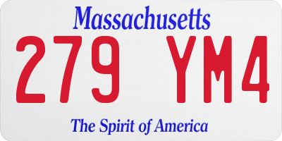 MA license plate 279YM4