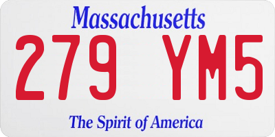 MA license plate 279YM5