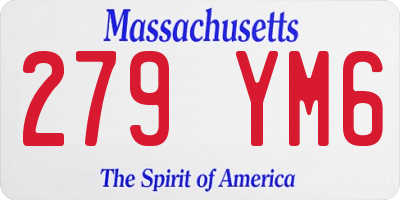 MA license plate 279YM6