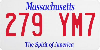 MA license plate 279YM7