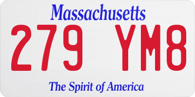 MA license plate 279YM8