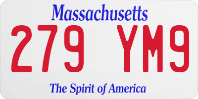 MA license plate 279YM9