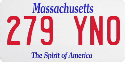 MA license plate 279YN0