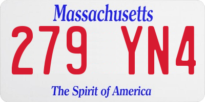 MA license plate 279YN4
