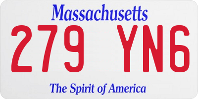 MA license plate 279YN6