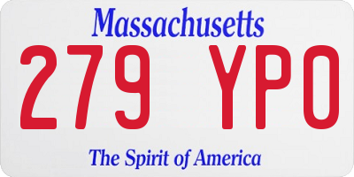 MA license plate 279YP0