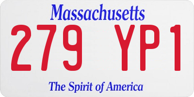 MA license plate 279YP1