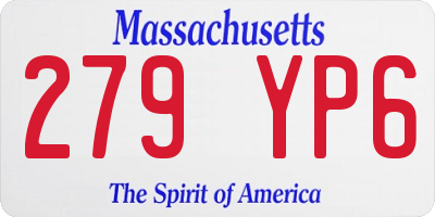 MA license plate 279YP6