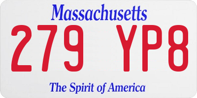 MA license plate 279YP8