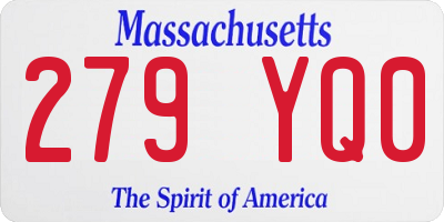 MA license plate 279YQ0