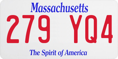 MA license plate 279YQ4