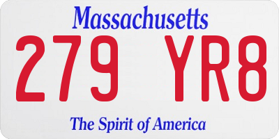 MA license plate 279YR8