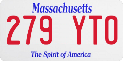 MA license plate 279YT0