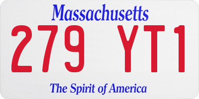 MA license plate 279YT1
