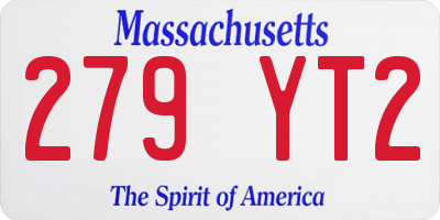 MA license plate 279YT2