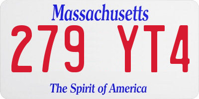 MA license plate 279YT4
