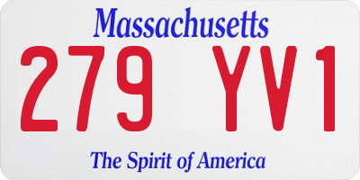 MA license plate 279YV1