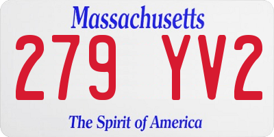 MA license plate 279YV2