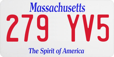 MA license plate 279YV5
