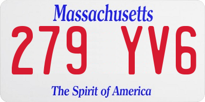 MA license plate 279YV6