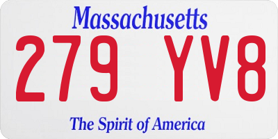 MA license plate 279YV8