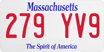 MA license plate 279YV9