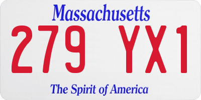MA license plate 279YX1