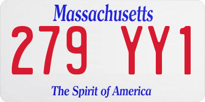 MA license plate 279YY1