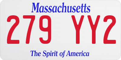 MA license plate 279YY2