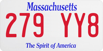 MA license plate 279YY8