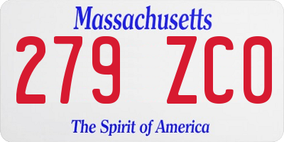 MA license plate 279ZC0