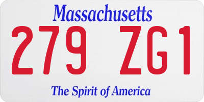 MA license plate 279ZG1