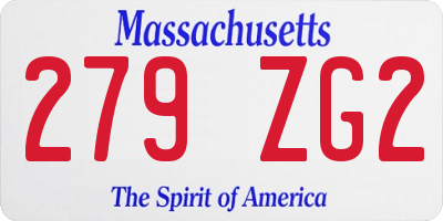 MA license plate 279ZG2