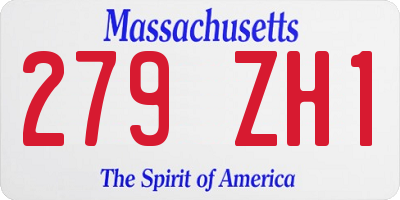 MA license plate 279ZH1