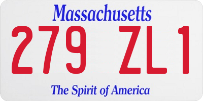 MA license plate 279ZL1