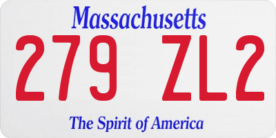 MA license plate 279ZL2