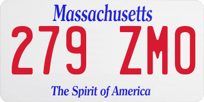 MA license plate 279ZM0
