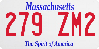 MA license plate 279ZM2