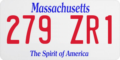 MA license plate 279ZR1