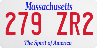 MA license plate 279ZR2