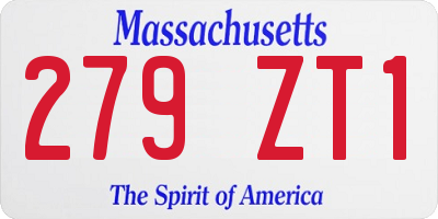 MA license plate 279ZT1