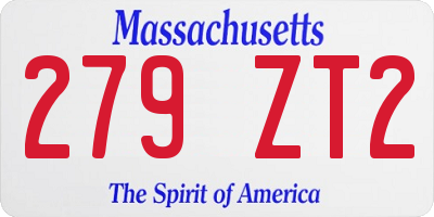 MA license plate 279ZT2