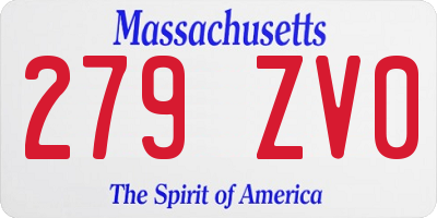 MA license plate 279ZV0