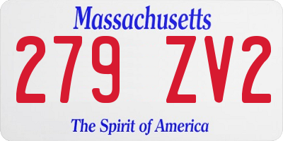 MA license plate 279ZV2