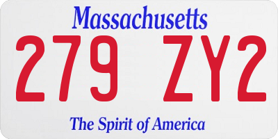 MA license plate 279ZY2