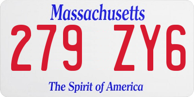 MA license plate 279ZY6